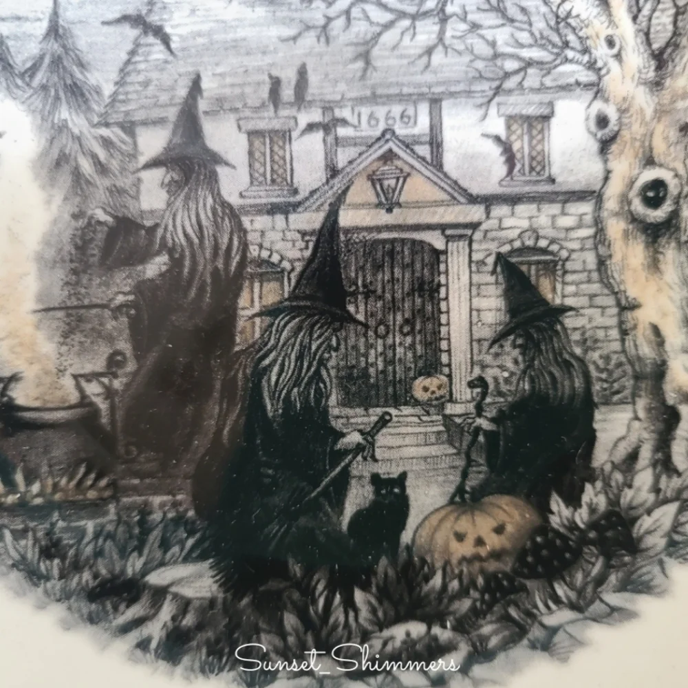 COVEN 4pc BOWL Set ROYAL STAFFORD Halloween WITCH Trio 1666 Salad Soup Pasta New